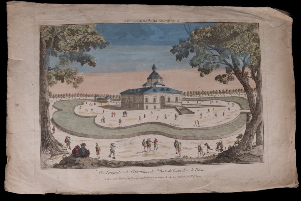 19th C Peruvian Colored Engraving, L'Hermitage (1 of 4)