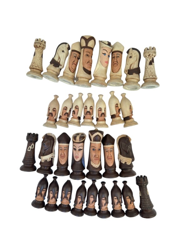 Hand Painted Porcelain Chess Pieces (1 of 5)