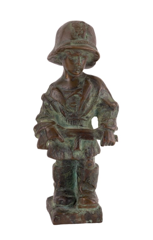 WW1 / WW2 Bronze Soldier Statue (1 of 6)