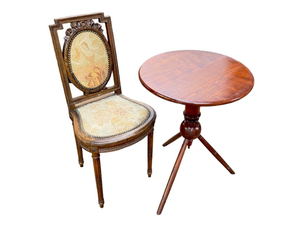 Victorian Chair & Antique Trifoot Table (1 of 7)