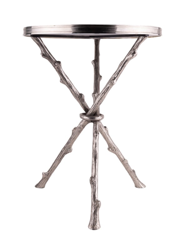 Global Views Stone & Chrome Side Table (1 of 5)