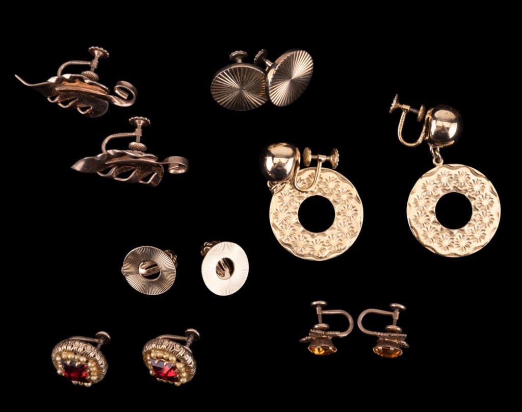 Napier Vintage Sterling Silver Earrings (6 prs) (1 of 7)