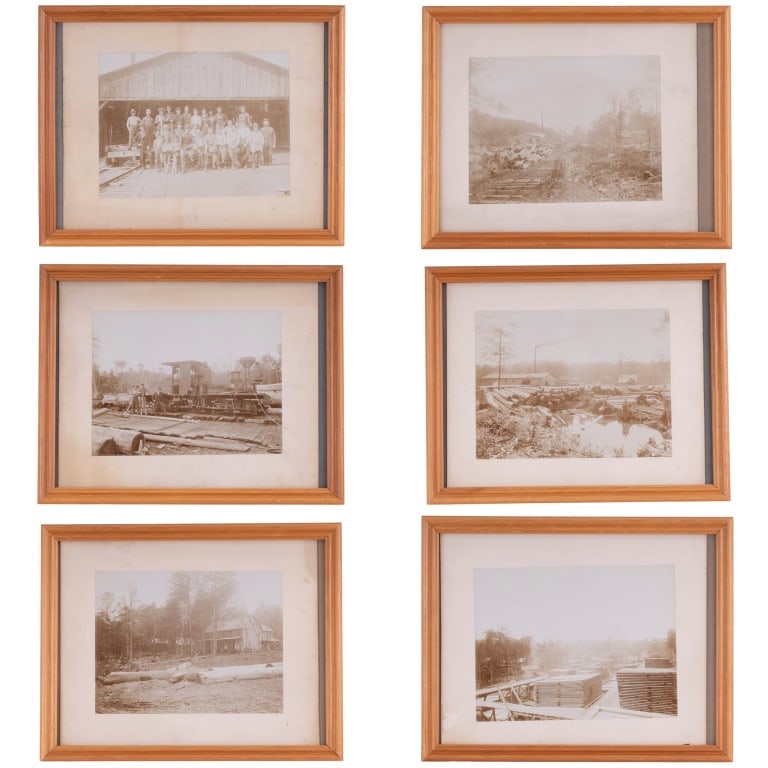 Six Antique Sepia Logging Photos (1 of 7)