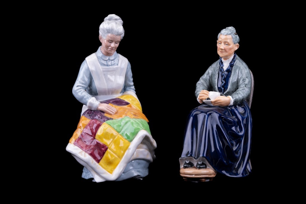 Two Royal Doulton Seated Lady Figures (1 of 6)