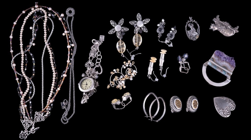 Sterling & Silver Tone Costume Jewelry (1 of 11)
