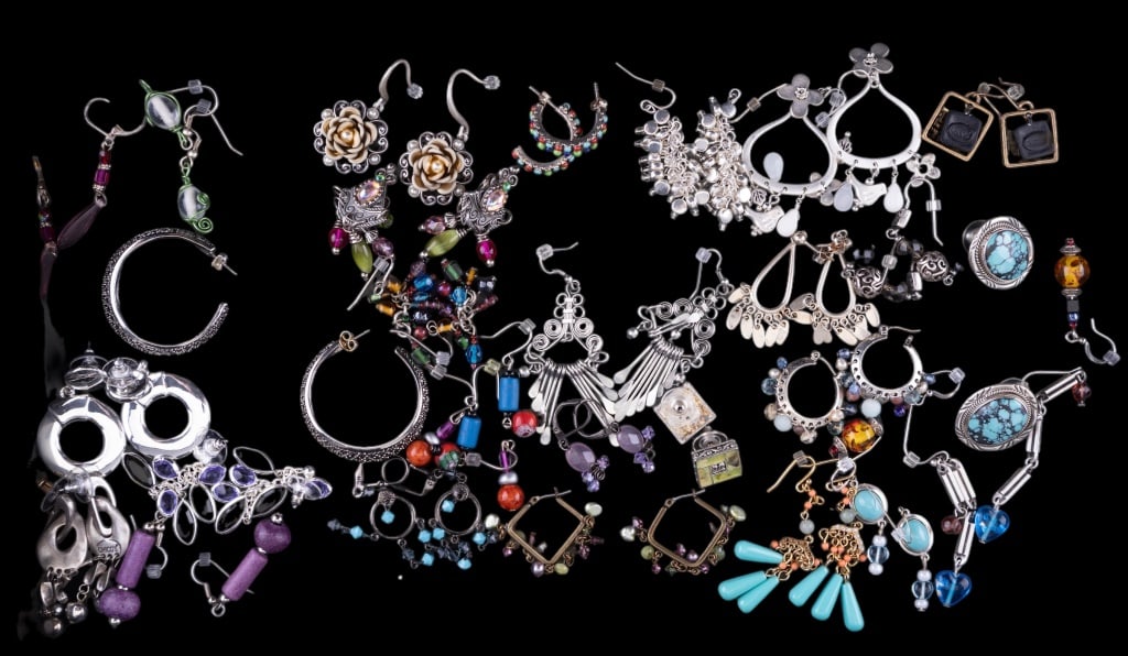 Sterling Turquoise & Silver Tone Costume Earrings (1 of 5)