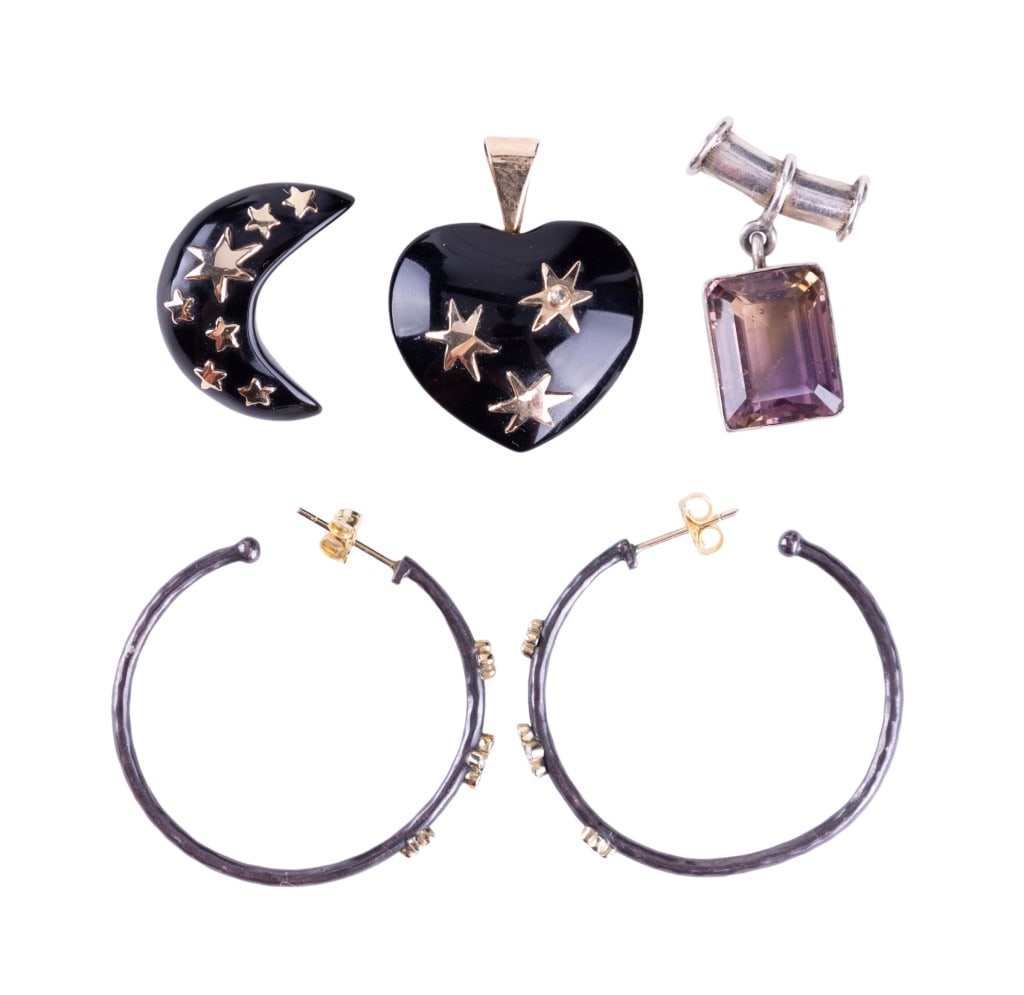 14K Gold, Semi-Precious Pendants, 18K Earrings (1 of 7)