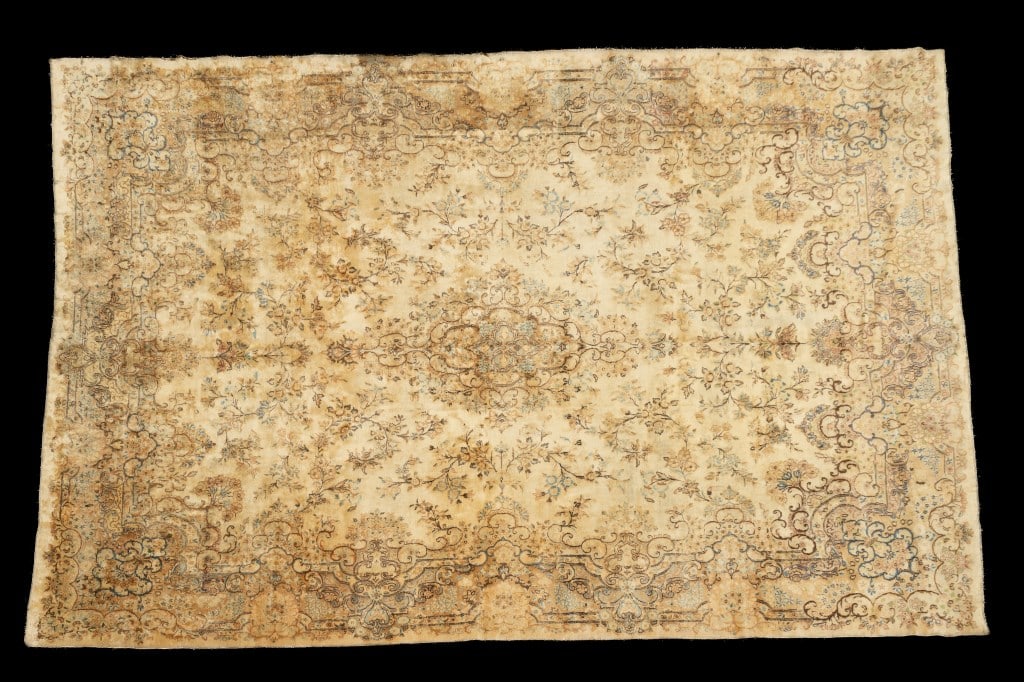 Kerman Persian Hand-Knotted Rug: Kerman Persian hand-knotted large area rug measuring approx 9'9" x 15'6."