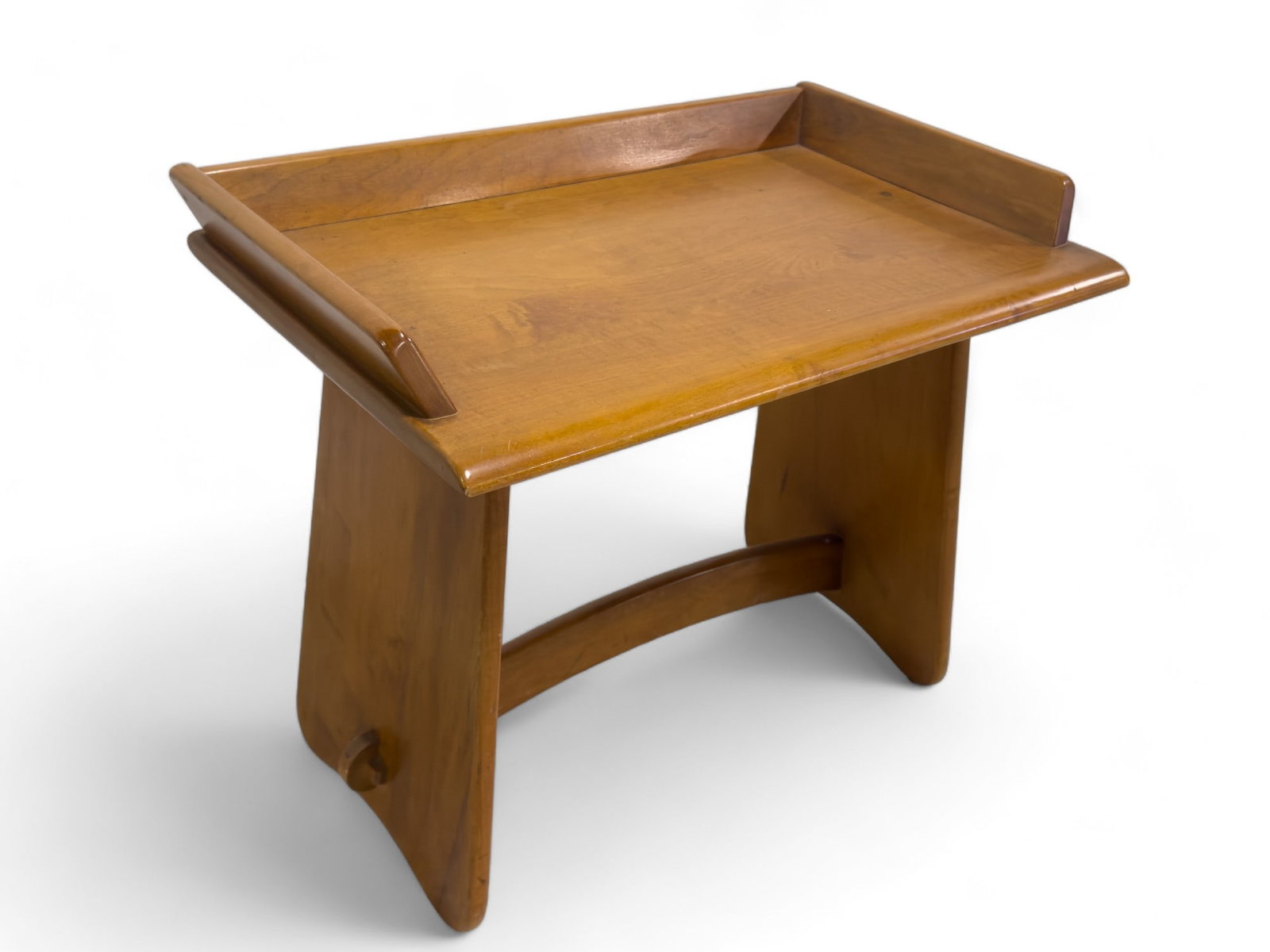 Mid Century Rustic Bench: A mid century minimalist / rustic small bench measuring approx. 20? high, 23? across, and 15.5? deep.
