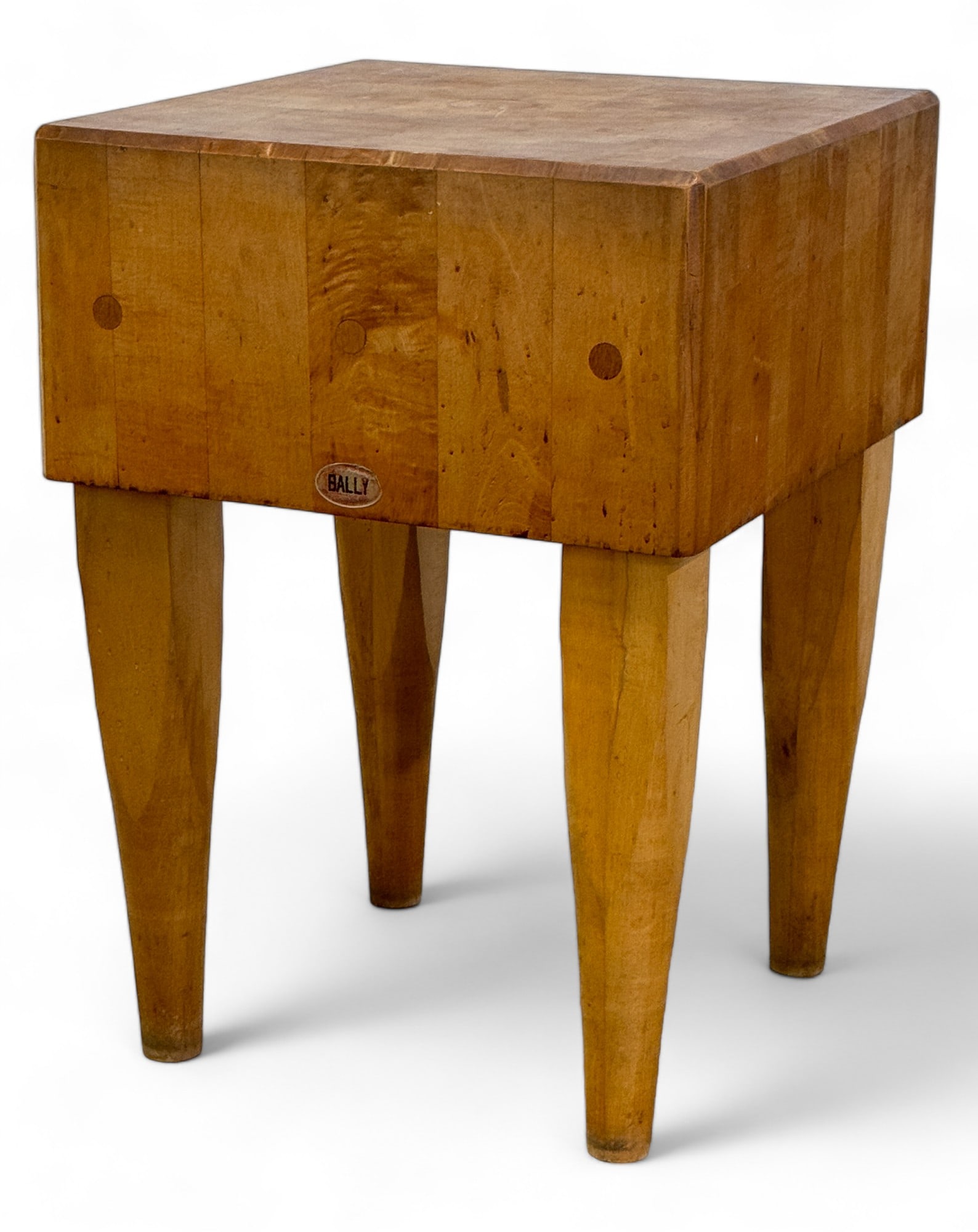 Balley Maple Butchers Block: Balley Maple Butchers Block measuring approximately 34.5"h x 24"sq.