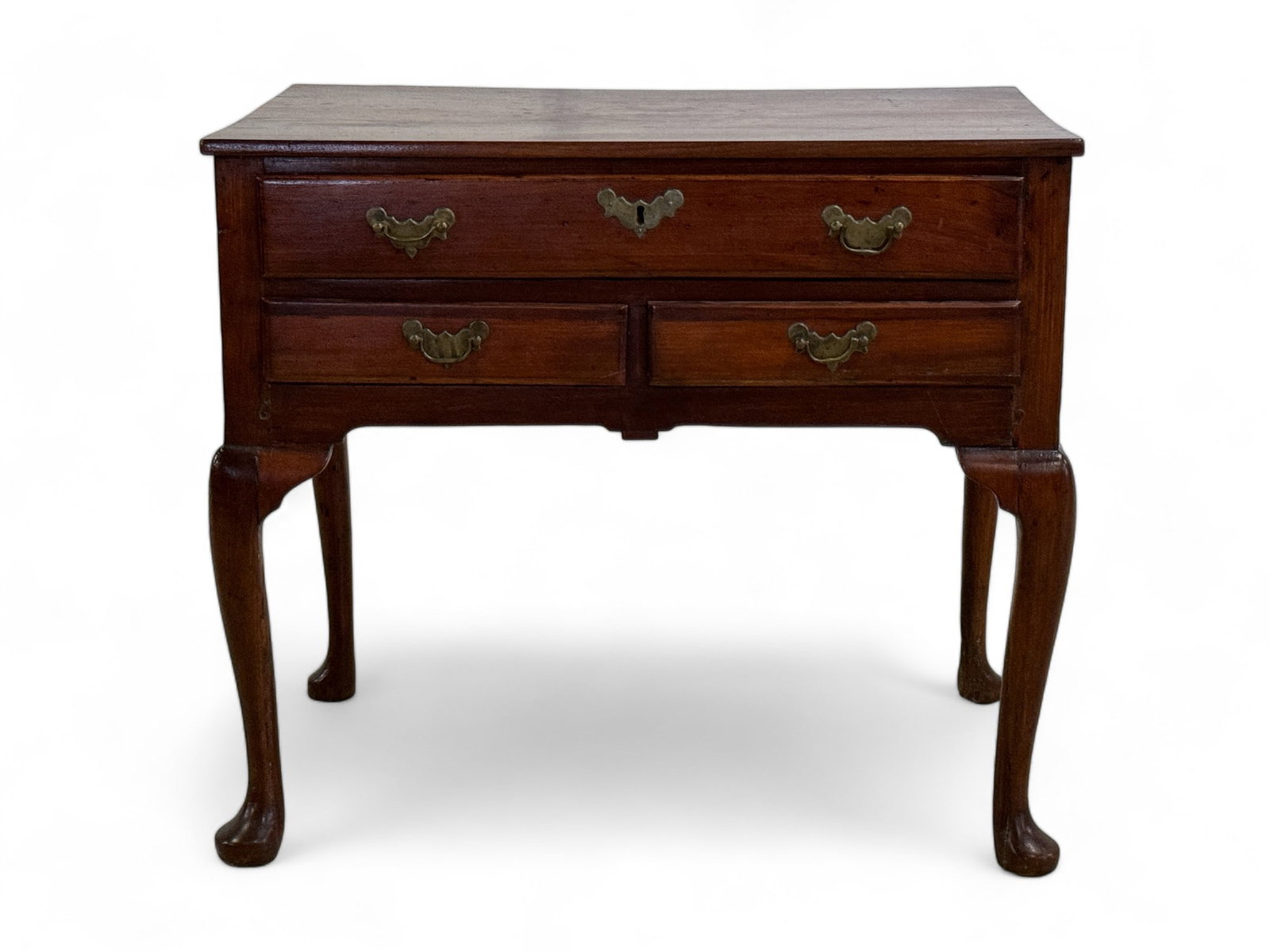 English Queen Anne Lowboy: measuring approximately 27.5"h x 37"w x 20.5"d