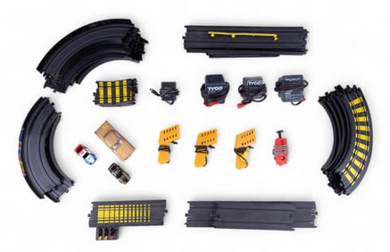 Tyco 9" Slot Car Track & Power Packs