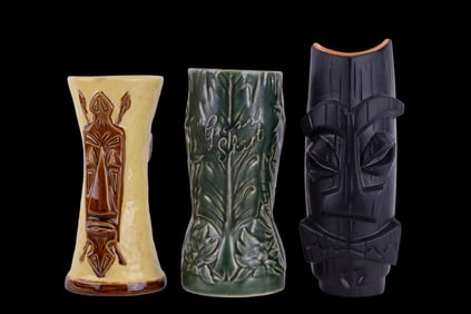 Hula Girl, Tiki Bar, Solomon's Island Tiki Mugs (3
