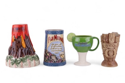 Jimmy Buffett, Volcano & 2 More Tiki Mugs (4)