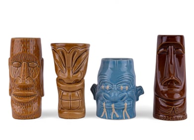 Signed Lim Ed, Chicago & Other Tiki Mugs (4)