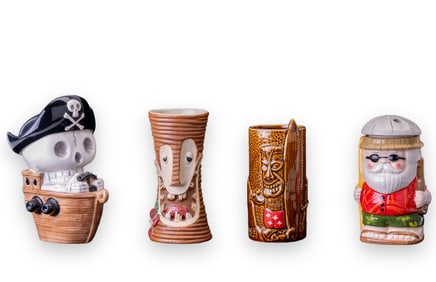 Santa, Pirate, Tiki Farm, Other Tiki Mugs (4)