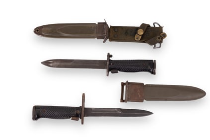 WW2 United States Bayonets w/ Scabbards (2)