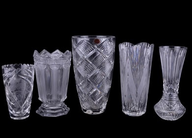 Crystal Vases (5 pcs)