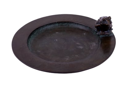 Bronze Frog Decorative Plate