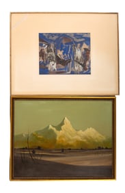 Original Vintage Oil Painting & Collage