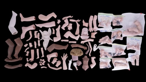 Porcelain Doll Parts Large Lot