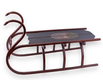 Adam & Eve Painted Folk Art Sled