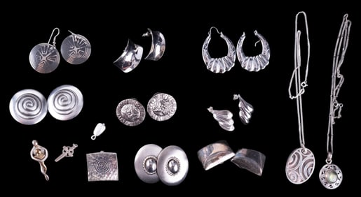 Sterling and Silver Tone Earrings & Necklaces