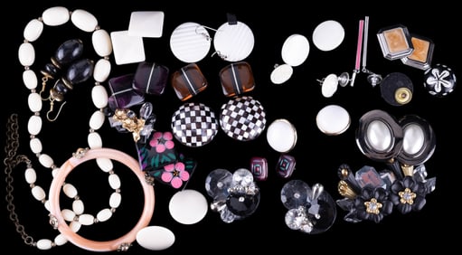 Mod Earrings, Necklace, Bangle Costume Jewelry