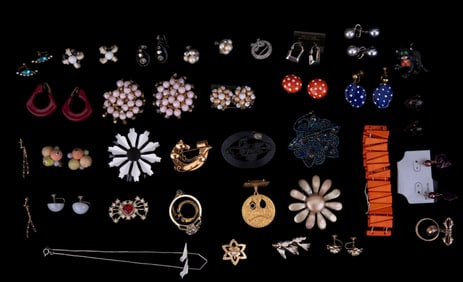Costume Earrings, Brooches, More