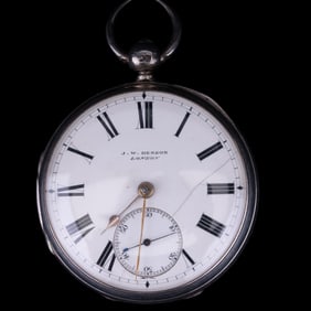 Antique 1800's JW Benson Sterling Pocket Watch