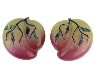 Chinese Porcelain Lidded Peach Bowls