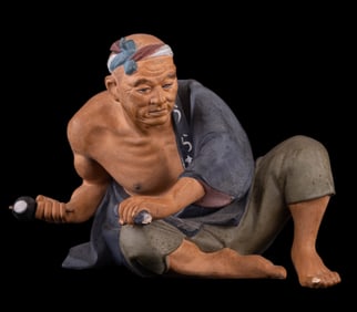 Japanese Urasaki Pottery Doll / Mudman