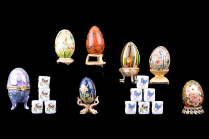 Decorative Eggs & Porcelain Candle Holders