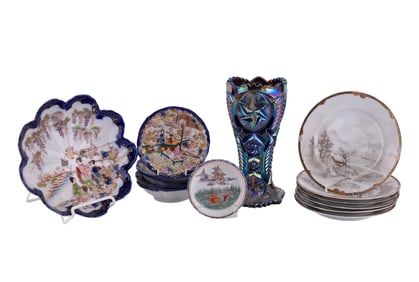 Carnival Glass & Asian Porcelain