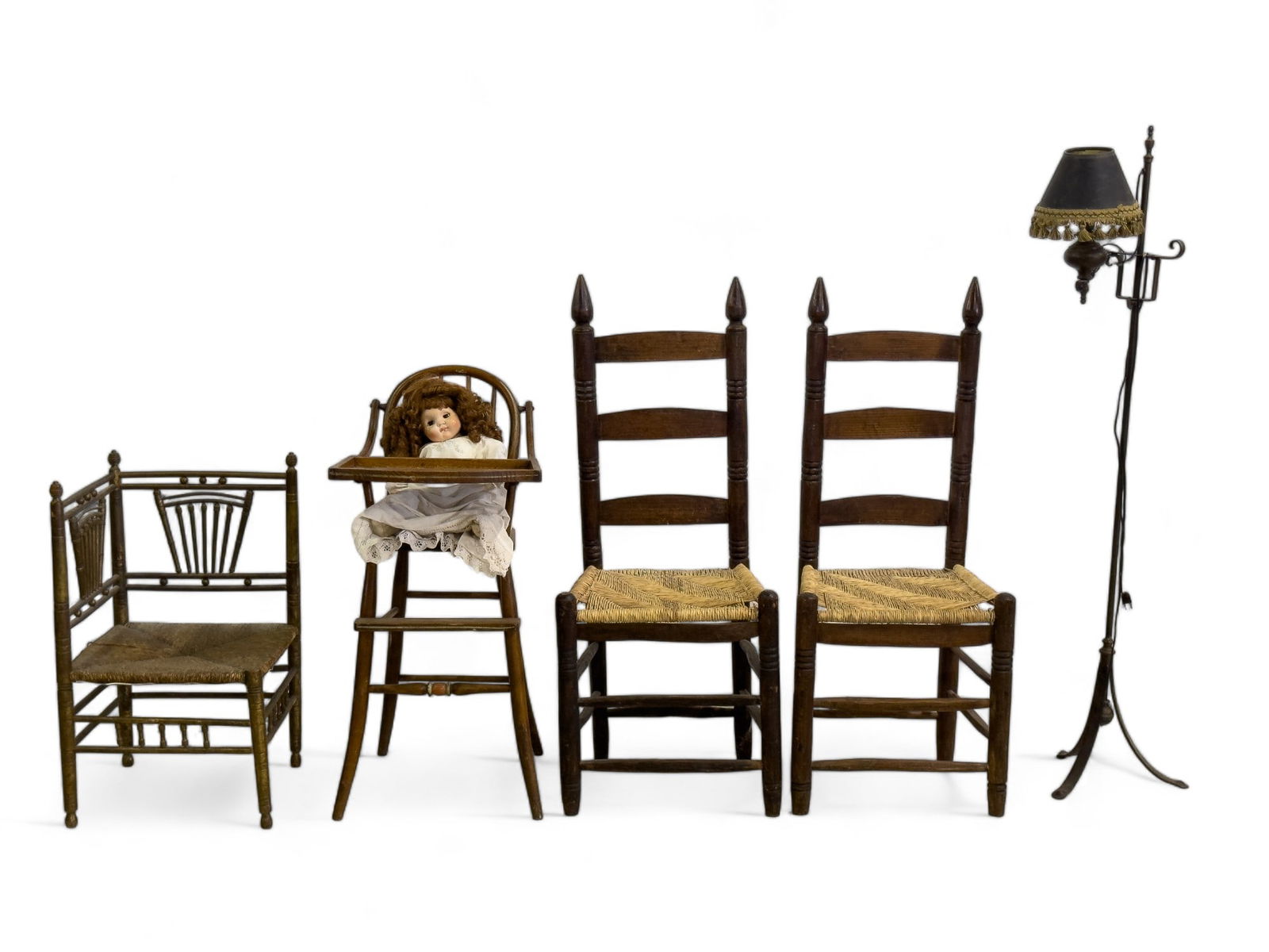 Antique Chairs, Iron Floor Lamp and Early Doll (1 of 14)
