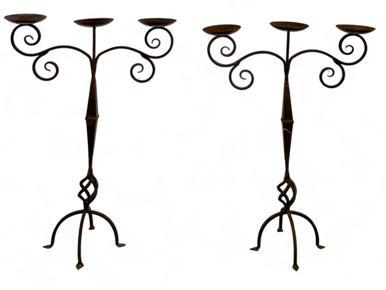 Tall Iron Barley Twist Candelabras (Pair) (1 of 6)