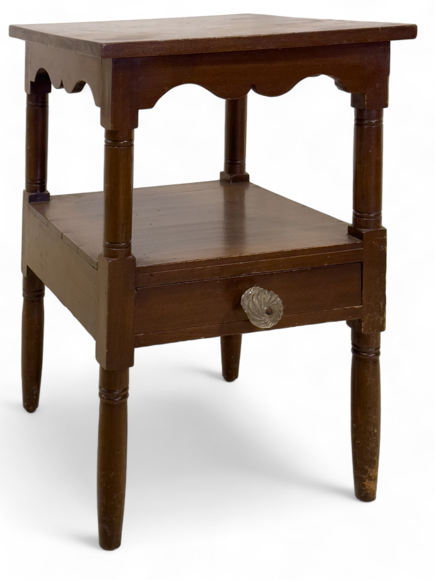 19th C One Drawer Stand with Glass Knob (1 of 6)