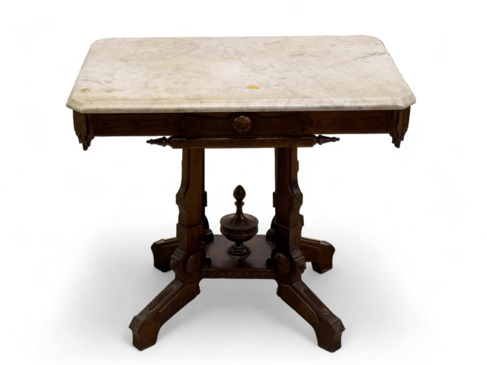 High Style Victorian Entrance Table w/ Marble (1 of 8)