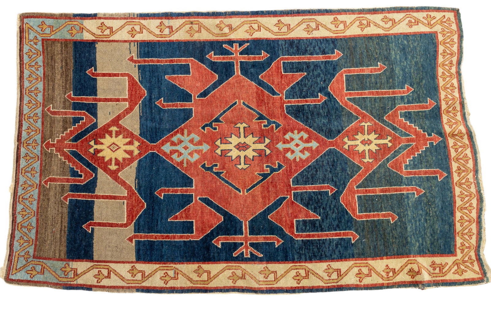 Antique Avar Dagestan Handmade Rug: Carpet approx 3' 4" x 5' 4".