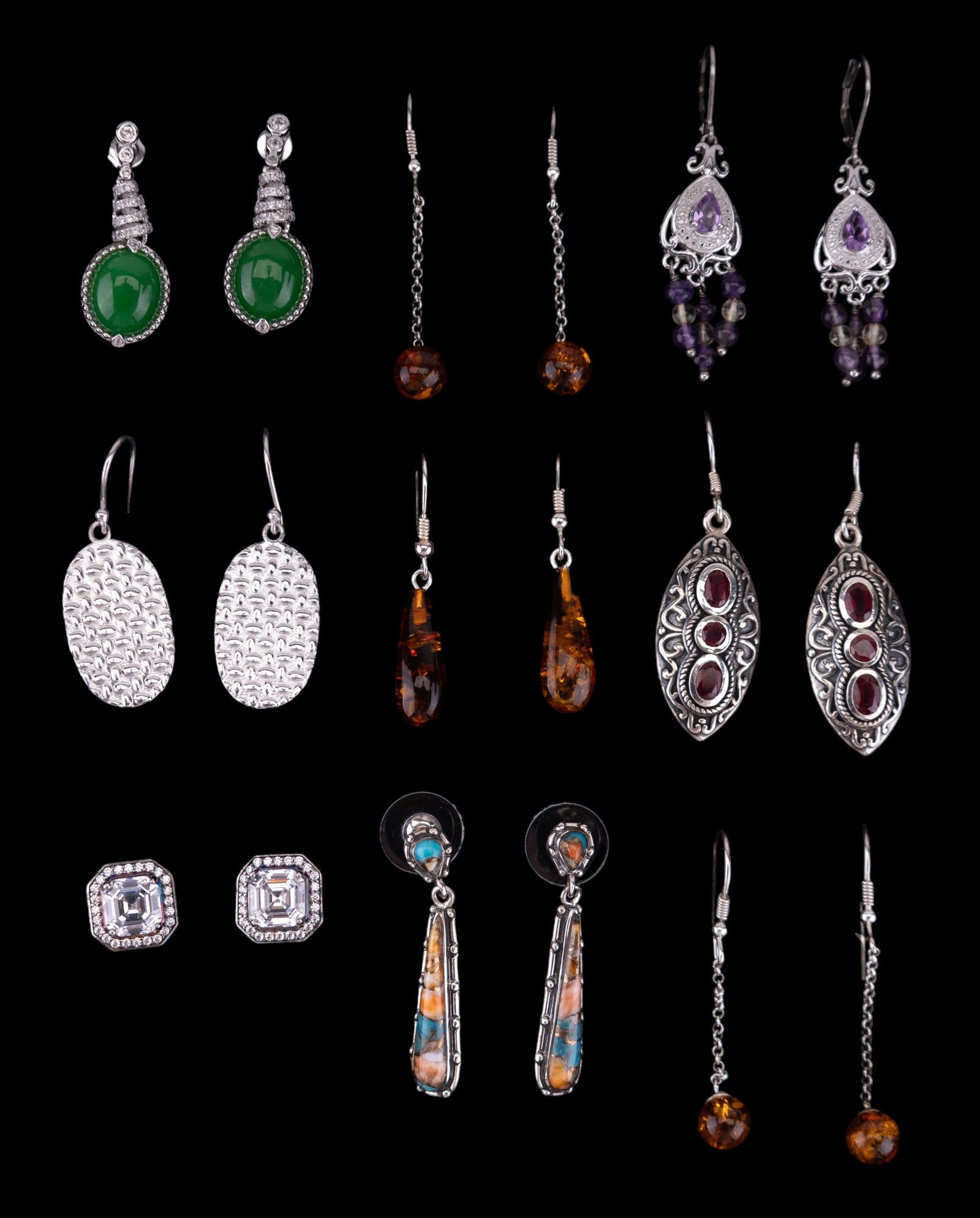 Ruby, Jade & More Sterling Silver Earrings (1 of 7)