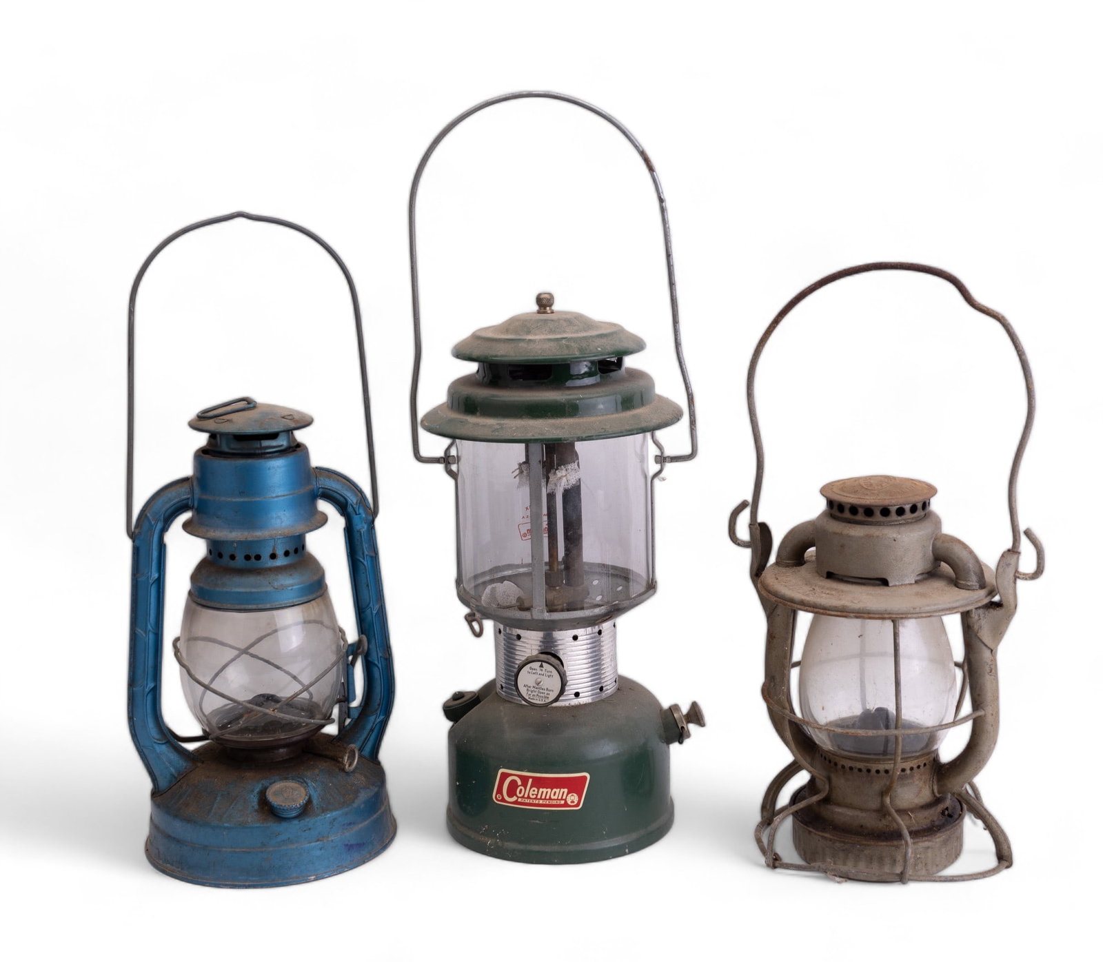 Antique & Vintage Lanterns (3): Lanterns includes antique Dietz Vista railroad, antique Wizard, and vintage Coleman.