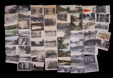 Antique Pennsylvania Postcards: Antique PA postcards including caves and coal mining (13), Hershey Park (7), Pen Mar (12), Susquehanna River (3), Pittsburgh / Mauch Chunk (9), real photo (8), York PA 1933 flood photo folios (2).
