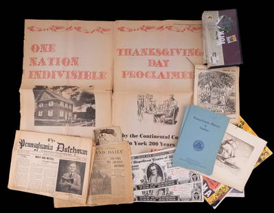 York, PA Historical Ephemera: Assorted York, PA ephemera including Our Town York VHS (2), York and Lancaster, PA newspapers and almanacs, Chicago fire dept publications (2), and others. The Pennsylvania Dutchmen. 1977 Newspaper