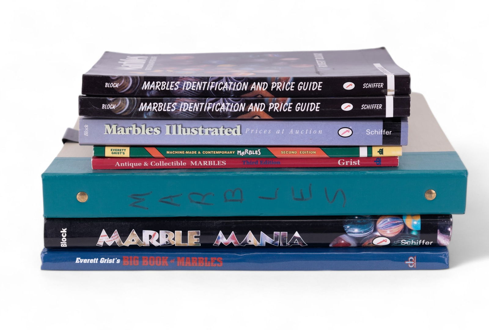 Marble Identification Guides (8): A collection of 7 marble identification guides and 1 collector made identification binder (50+ pages with color photos.