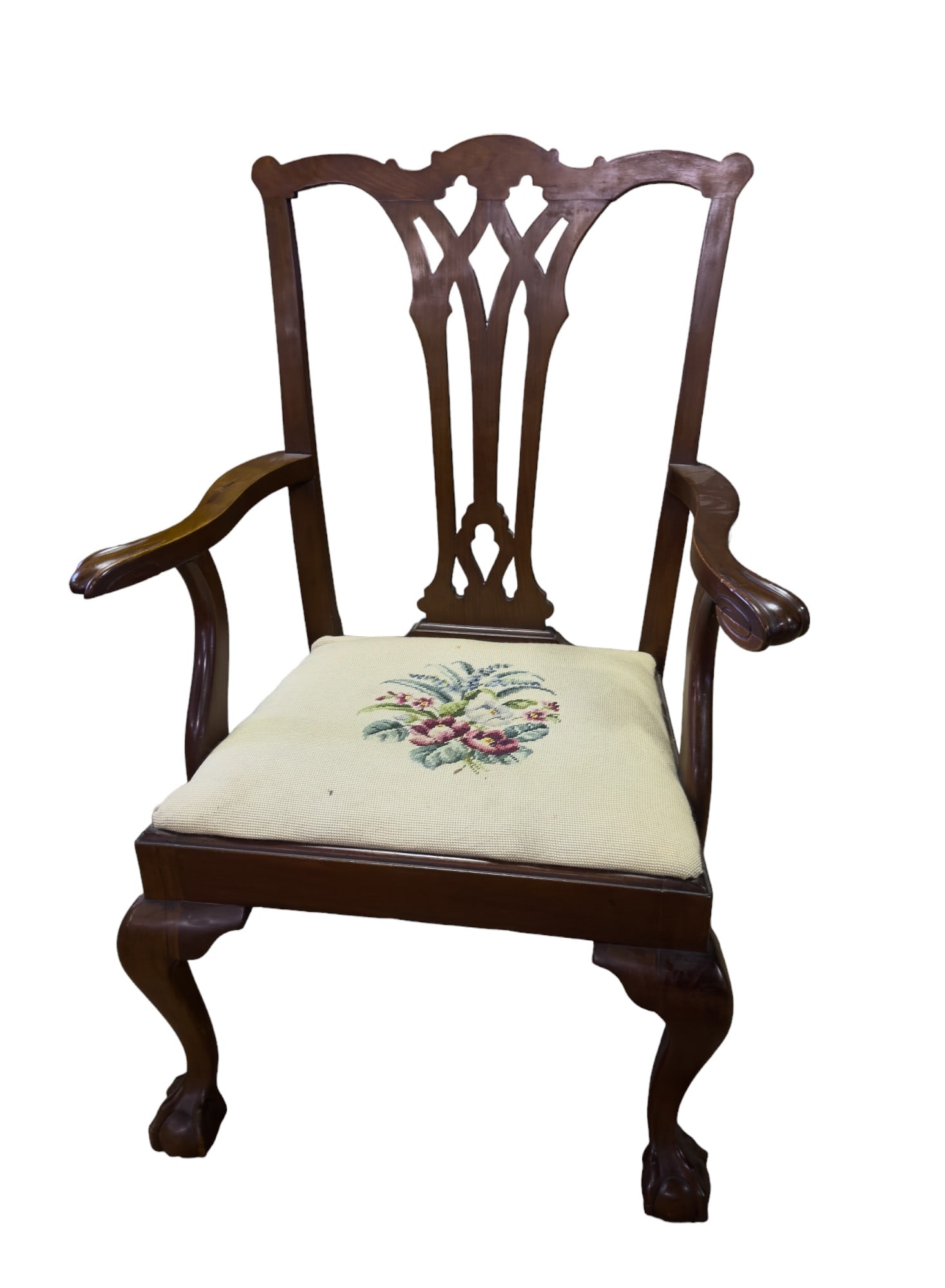 Chippendale Style Arm Chair: Chippendale Style Arm Chair measuring approx. 40 x 28 x 22in