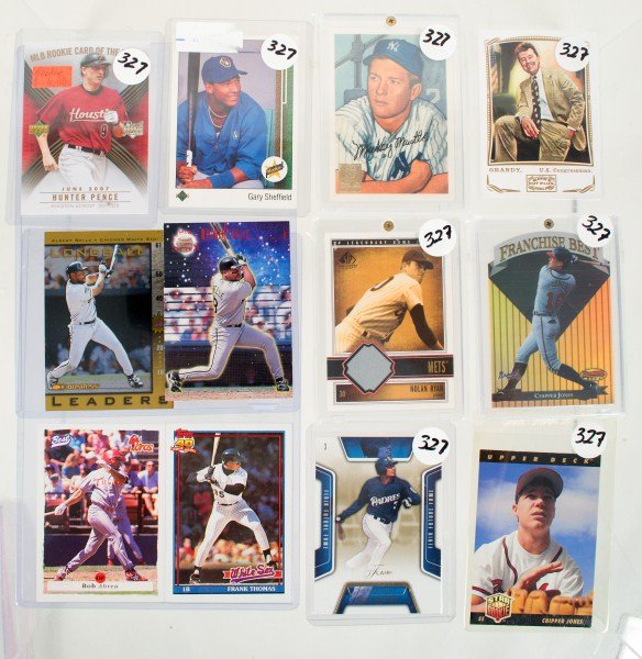 Baseball & Basketball Cards: 1993 Upper Deck Diamond Gallery #30 Nolan Ryan,1997 Donruss Longball Leaders Albert Belle, 2003 Flair Future Fame Shane Victorino #105 Baseball Card, Bowman Chipper Jones Franchise Best card 968/1000,