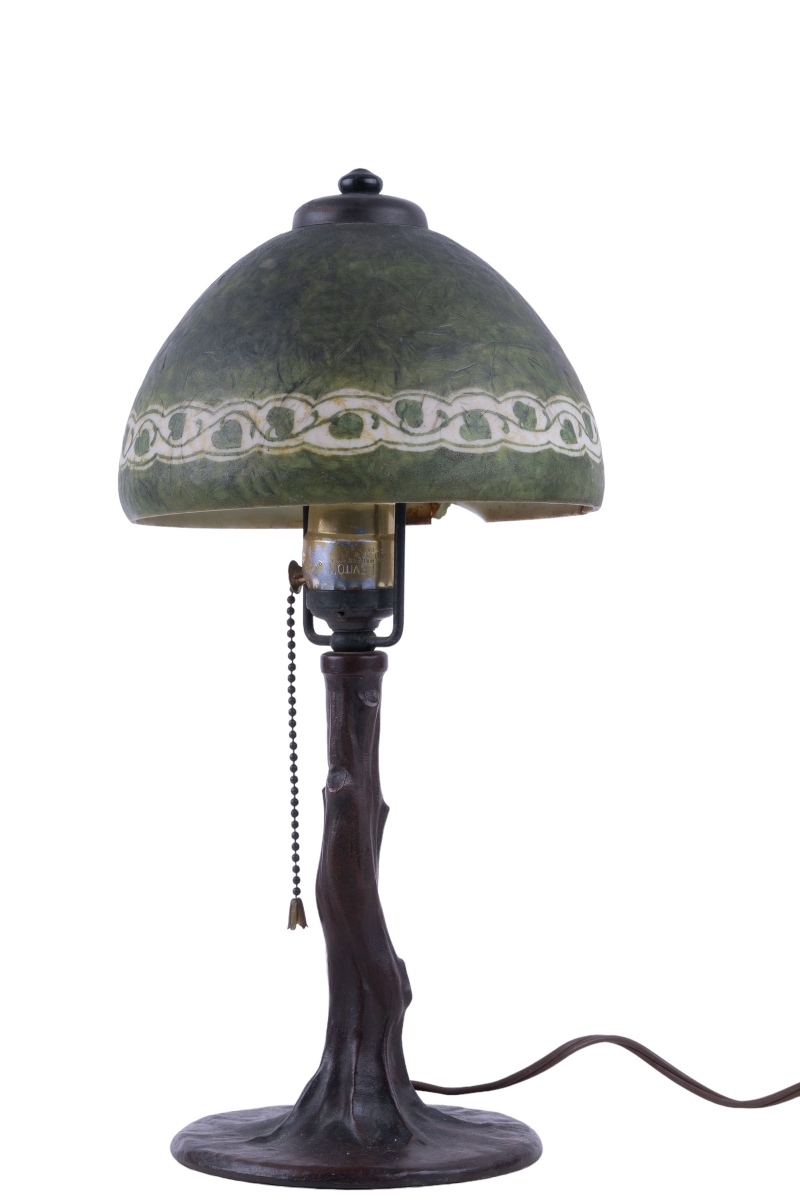 Handel Green Lamp (Cracked Shade) (1 of 8)