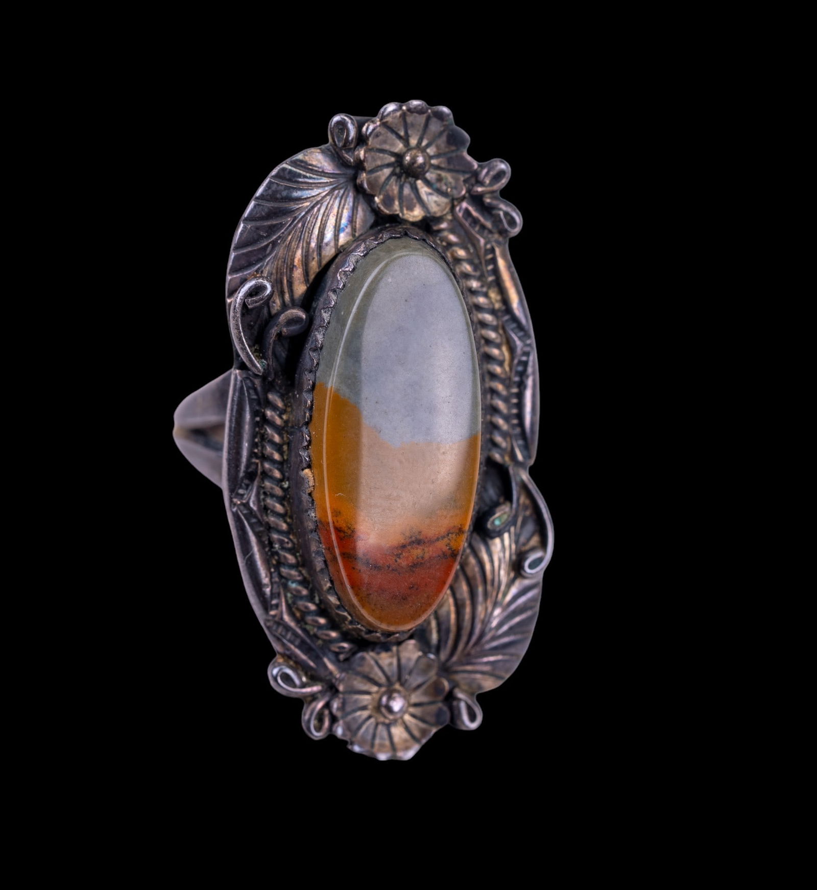 Gary Reeves Signed Navajo Sterling Ring w/ Stone (1 of 6)