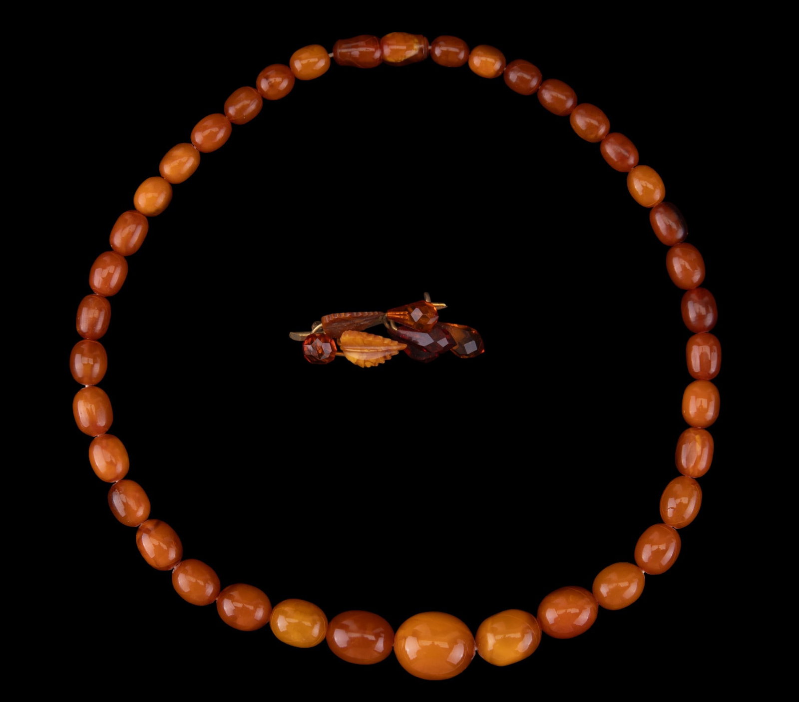 Vintage Amber Necklace & Pin (1 of 6)