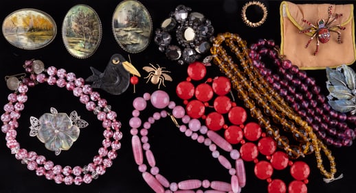Russian Style Silver Brooches, Necklaces